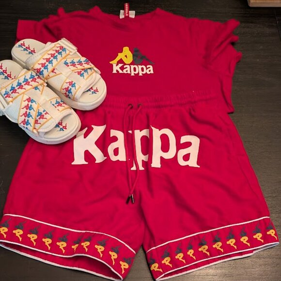 ⬇️PD⬇️KAPPA 222 Banda Slide Sandals + KAPPA Tee + KAPPA Shorts - Picture 1 of 12